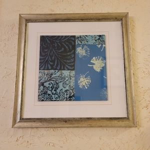 Blue and Silver Mixed Media Wall Art